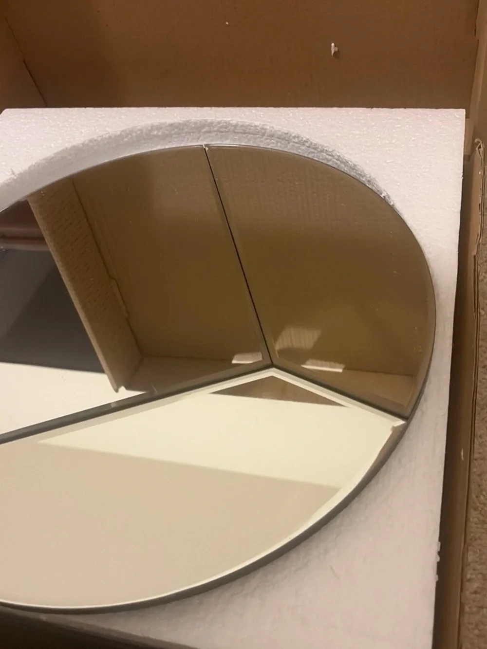 Modern Round Accent Mirror in Silver